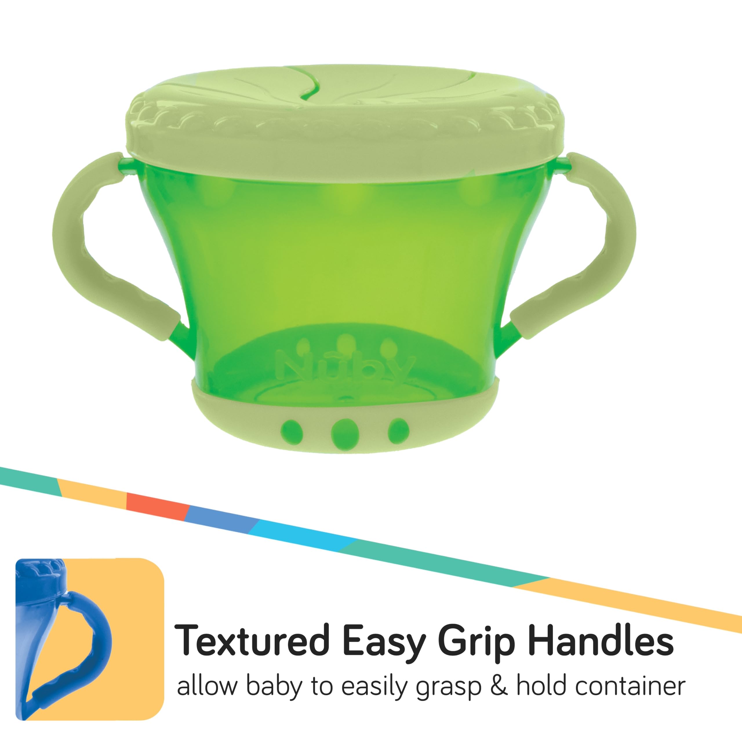 Nuby 2-Pack Snack Keepers, Blue and Green - Image 4