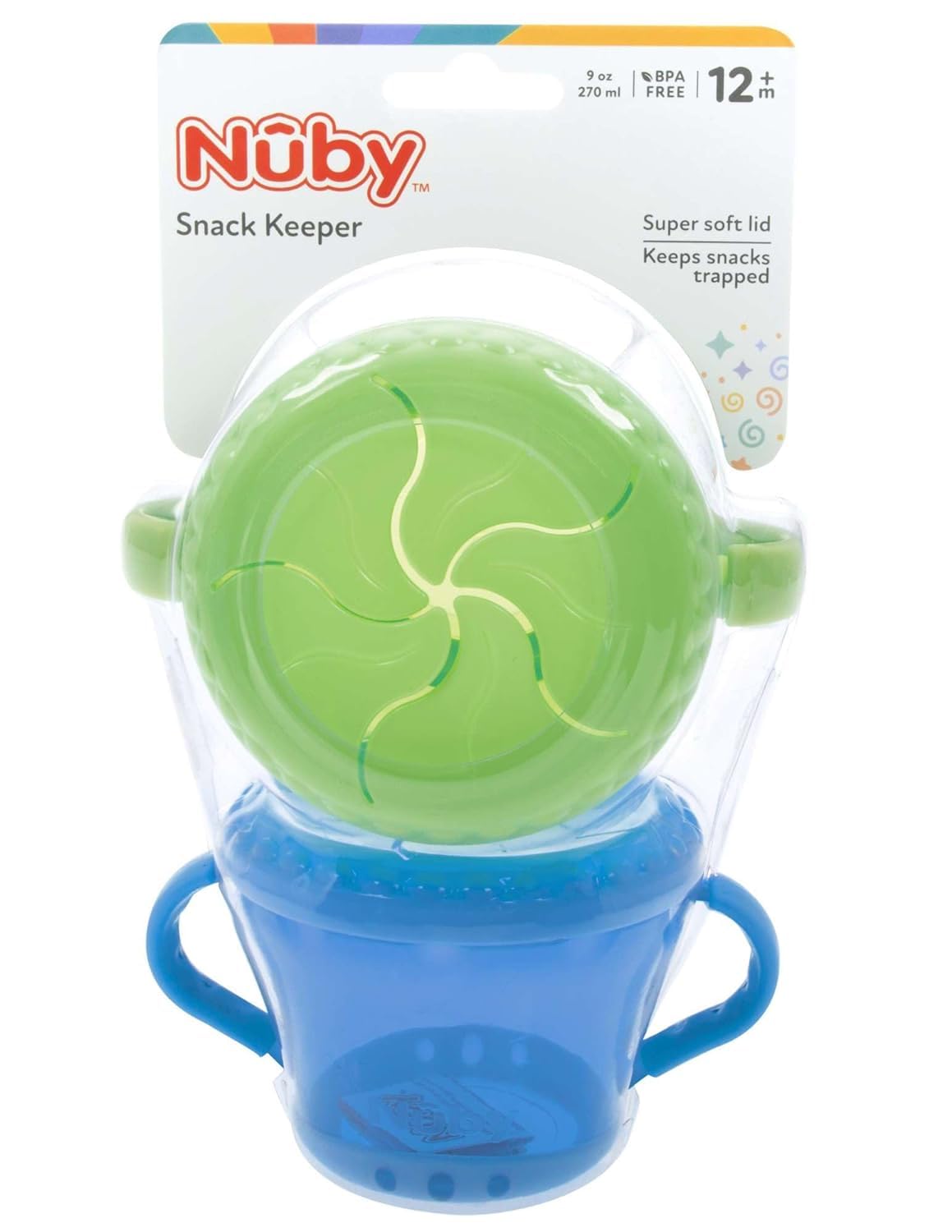 Nuby 2-Pack Snack Keepers, Blue and Green - Image 6