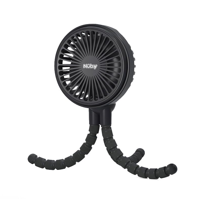 Nuby 3-Speed Stroller Fan with Adjustable Legs - Stroller Accessories - Summer Travel Essentials - Ideal for Car Seats and Play Yards - Black - Image 6