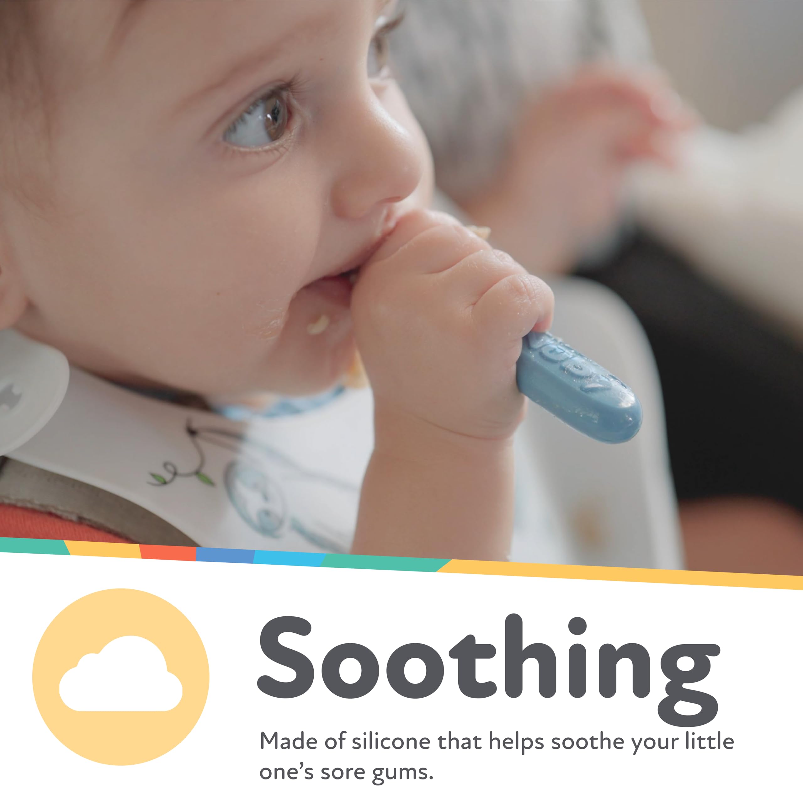 Nuby 3-Stage Baby's First Spoons Set - 3 Pack - 6+ Months - Baby Spoons with Easy Grip Handle - Pastels - Image 3