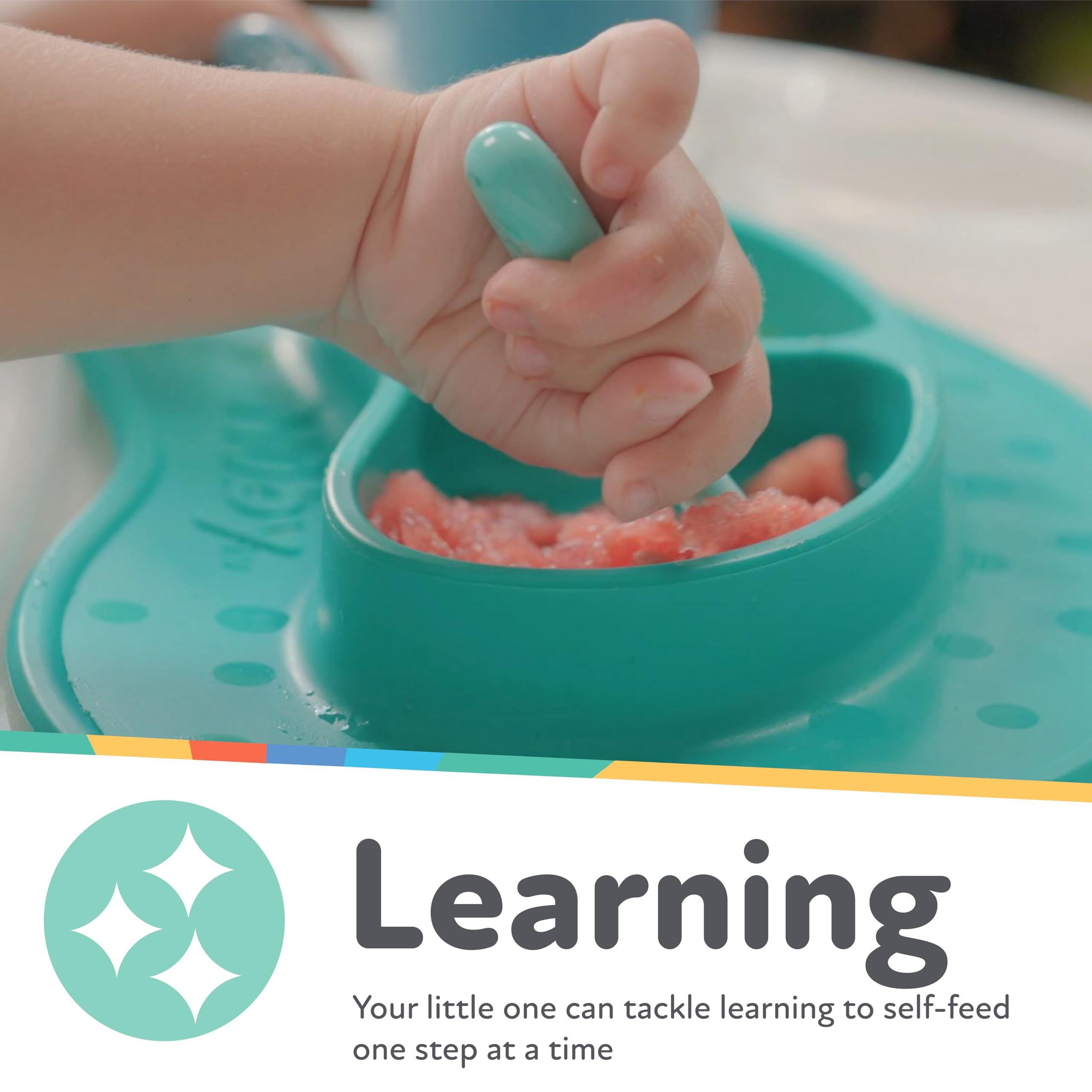 Nuby 3-Stage Baby's First Spoons Set - 3 Pack - 6+ Months - Baby Spoons with Easy Grip Handle - Pastels - Image 4