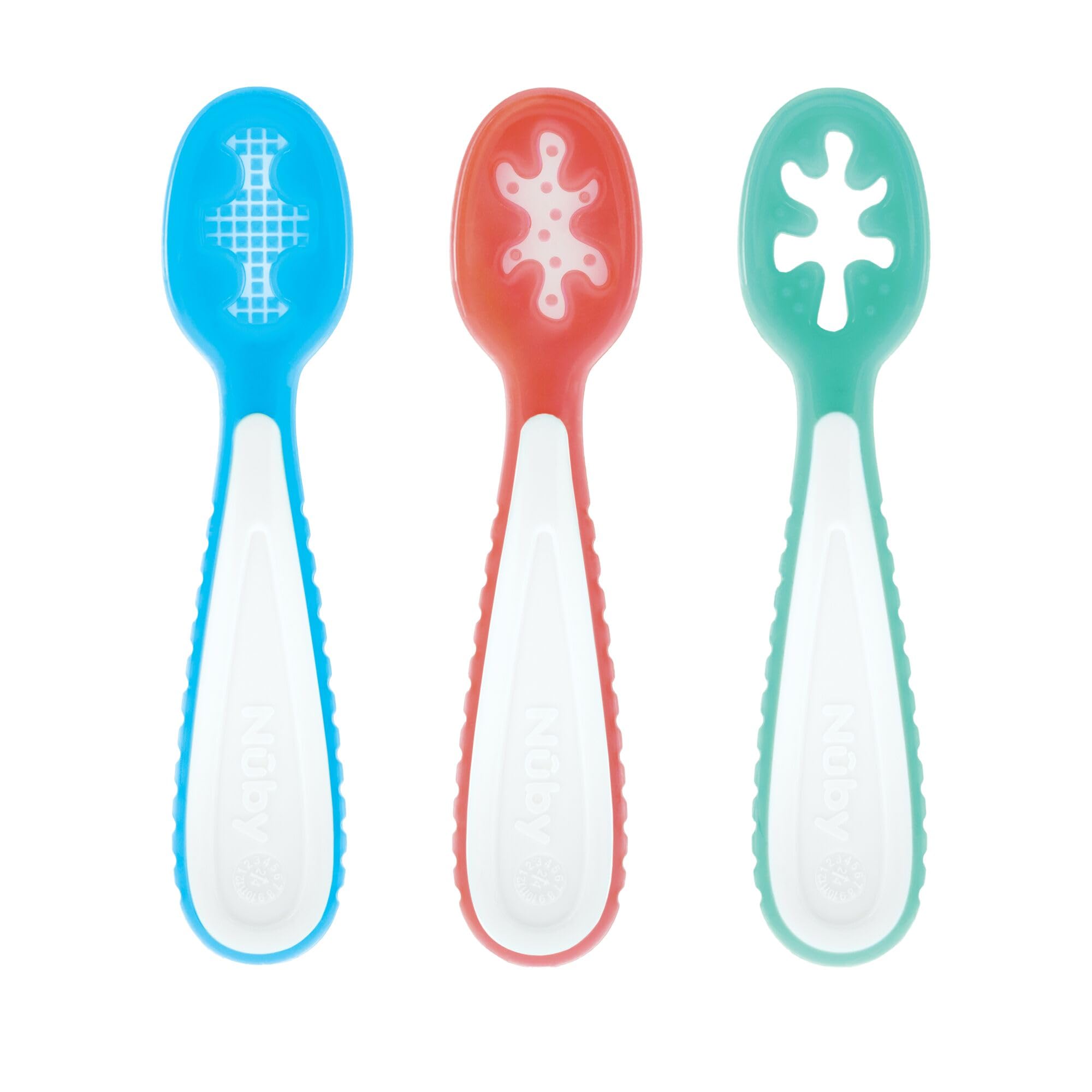 Nuby Baby's First Spoons Set - (3-Pack) Feeding Utensils for Babies - 6+ Months - Bubbles - Image 5