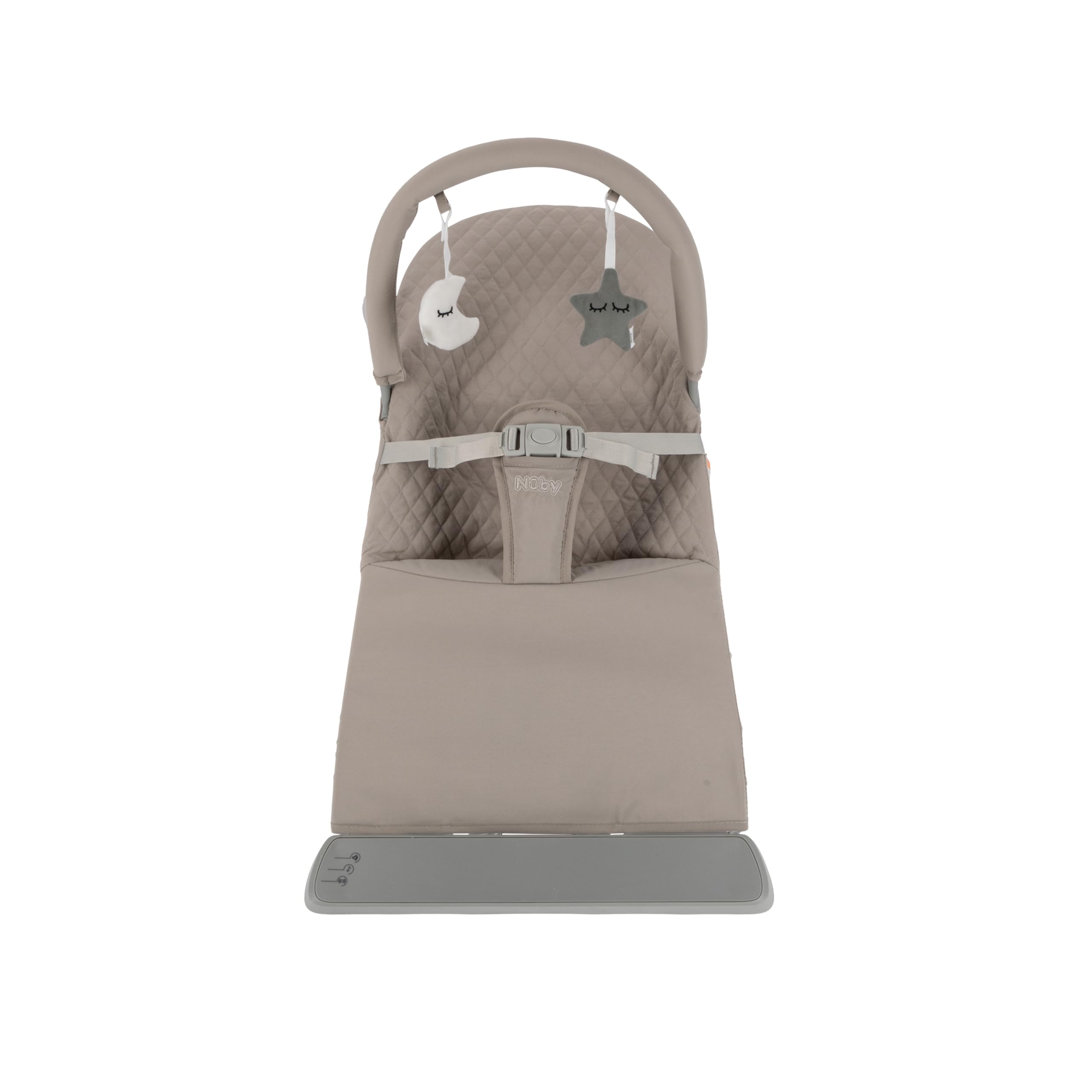 Nuby Baby Bouncer Seat - Portable Infant Bouncer with Music, Fun Sounds, and Soothing Vibrations - 0-6 Months - Beige - Image 7