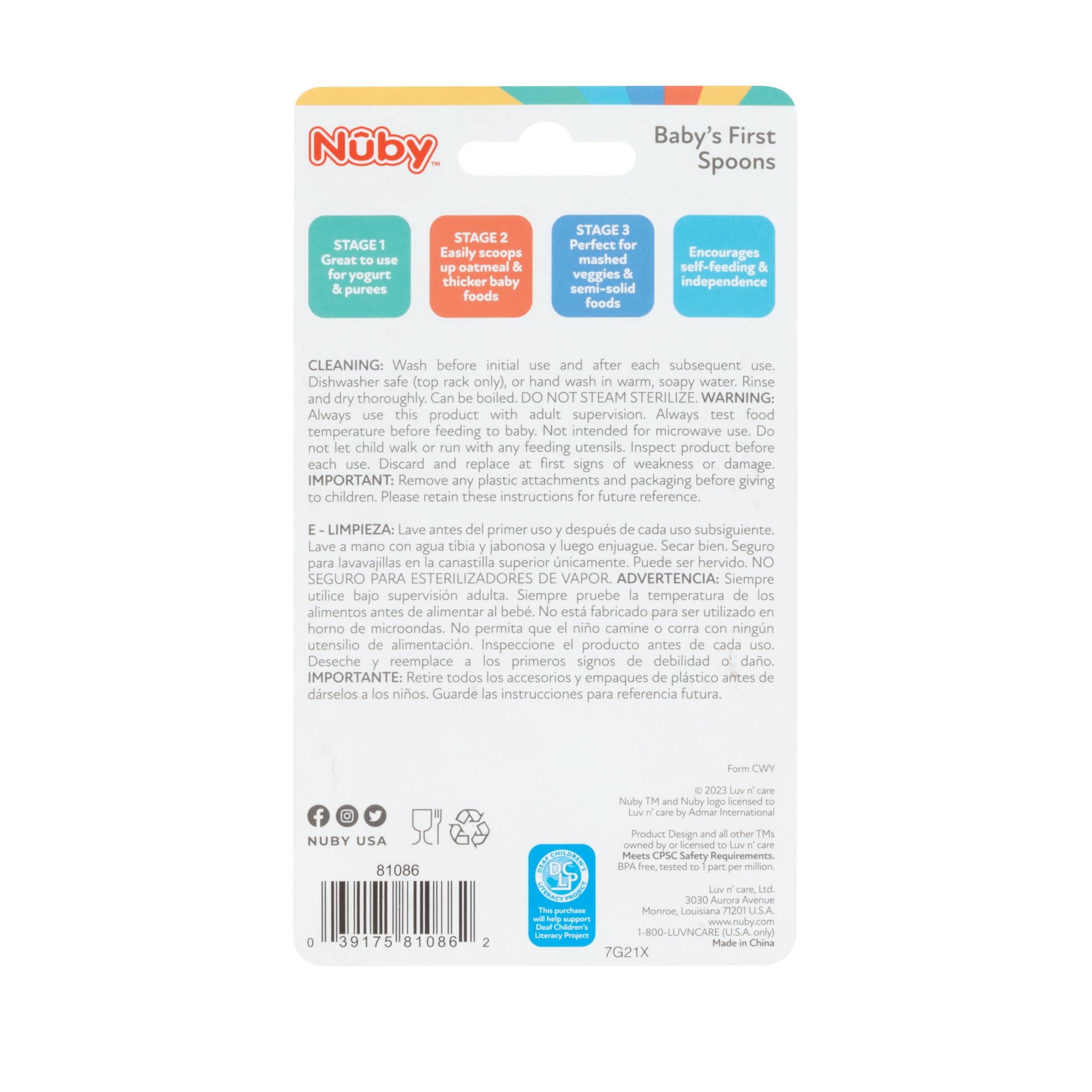 Nuby Baby's First Spoons Set - (3-Pack) Feeding Utensils for Babies - 6+ Months - Image 8