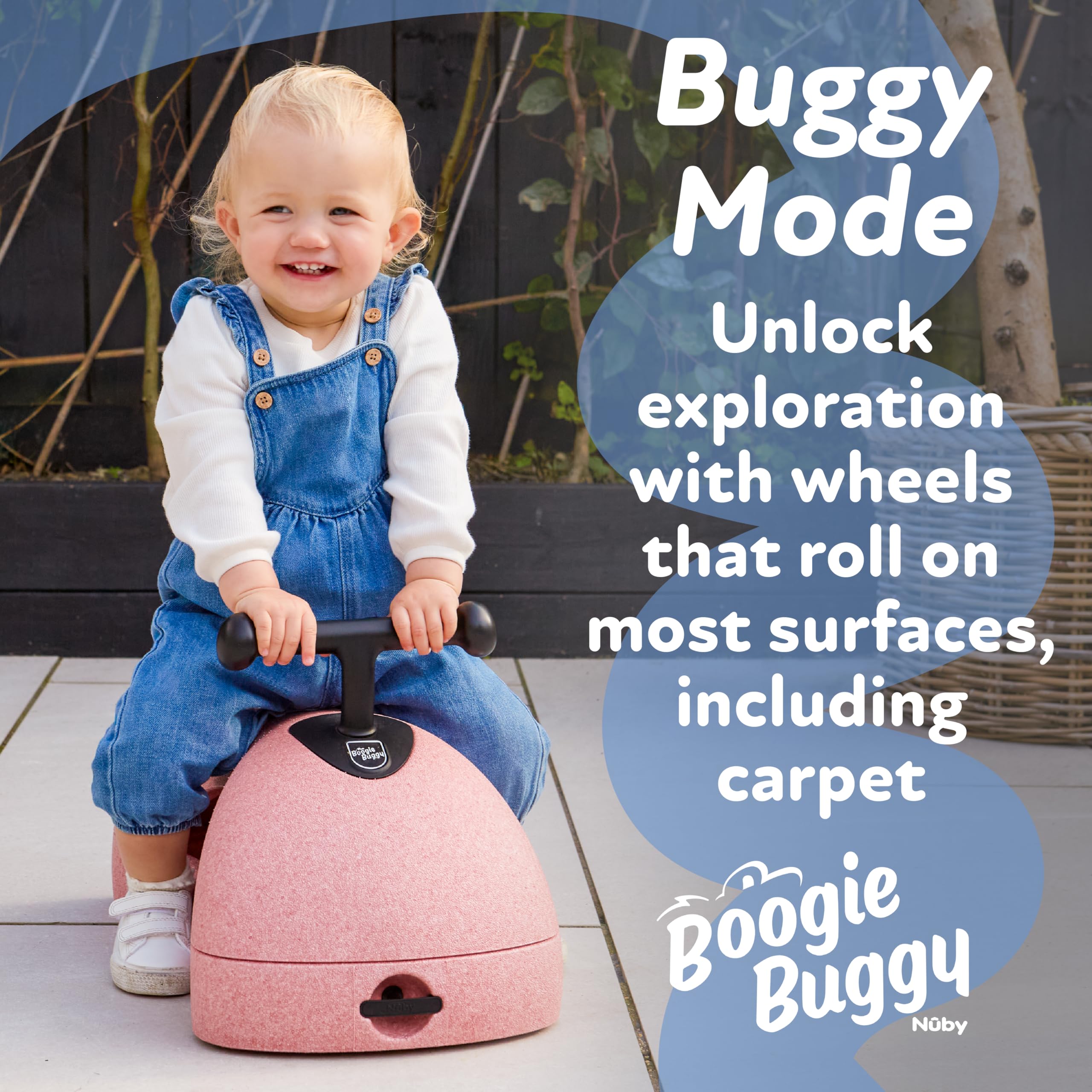 Nuby Boogie Buggy 3-in-1 Scooter for Kids - Walker, Scooter & Caster Board - Indoor & Outdoor Ride-On Toy for Ages 12+ Months - Blue - Image 3