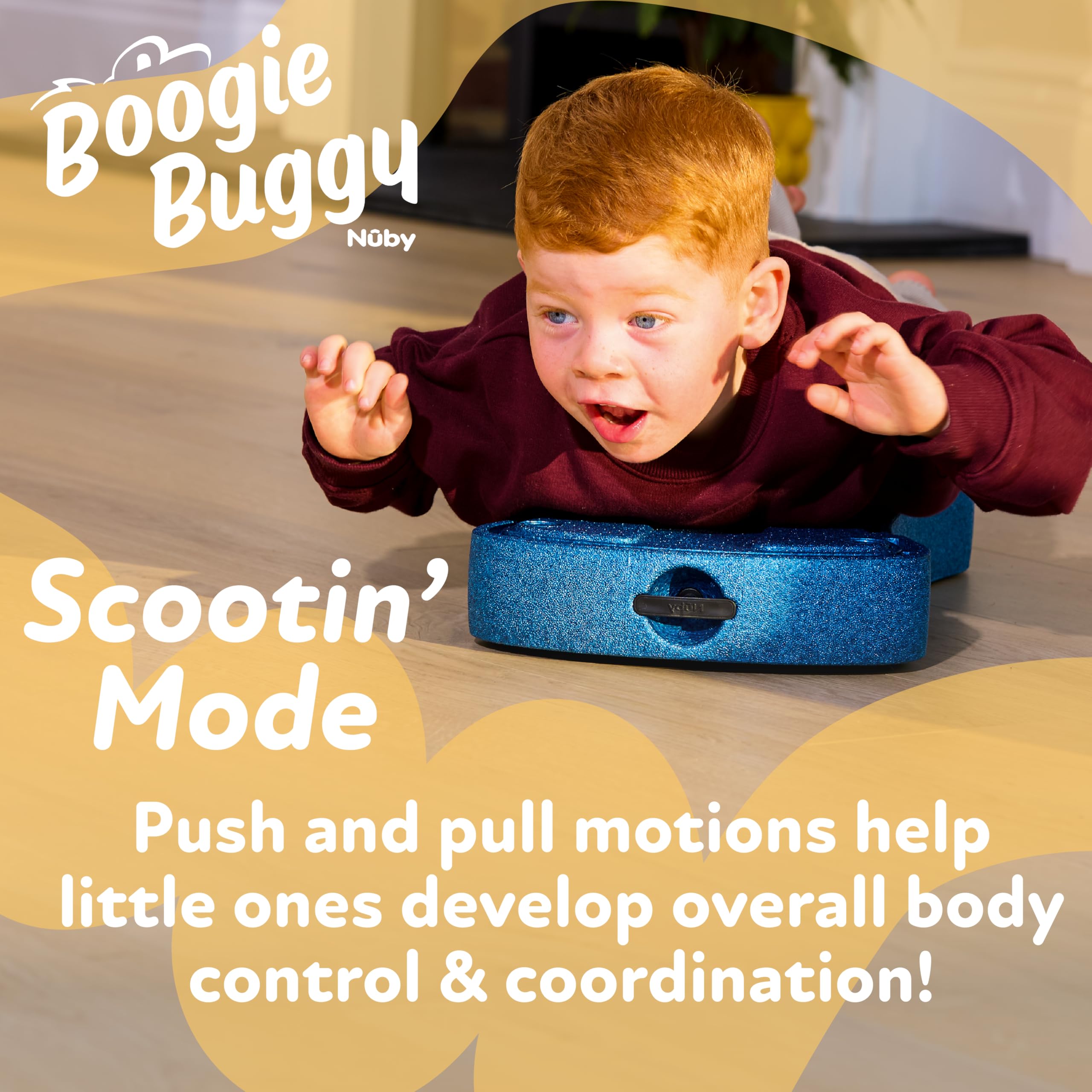 Nuby Boogie Buggy 3-in-1 Scooter for Kids - Walker, Scooter & Caster Board - Indoor & Outdoor Ride-On Toy for Ages 12+ Months - Blue - Image 5
