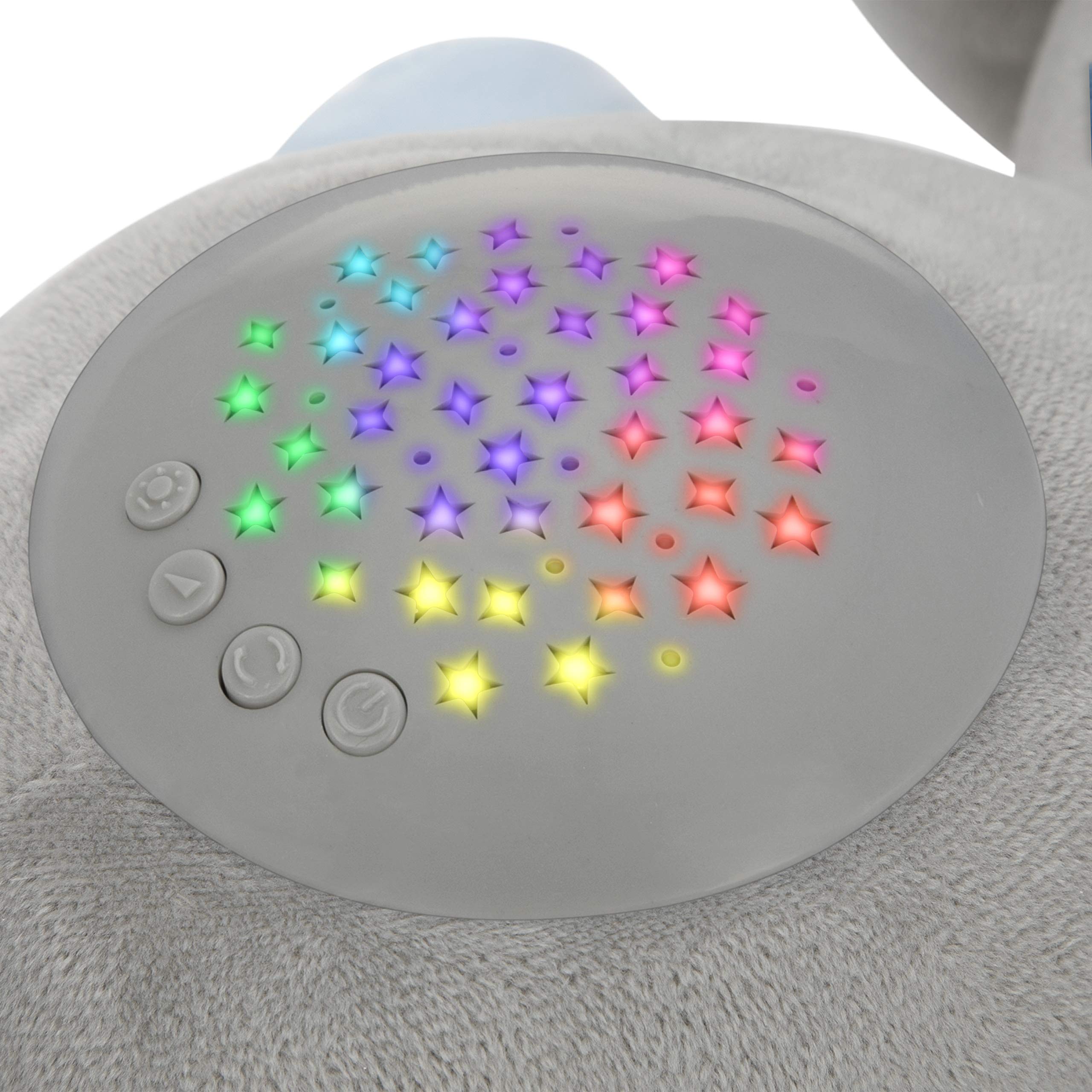 Nuby Calming Nightlight & Soothing Sound Plush Pal, Nightlight Projector with 10 Lullabies, Elephant - Image 3