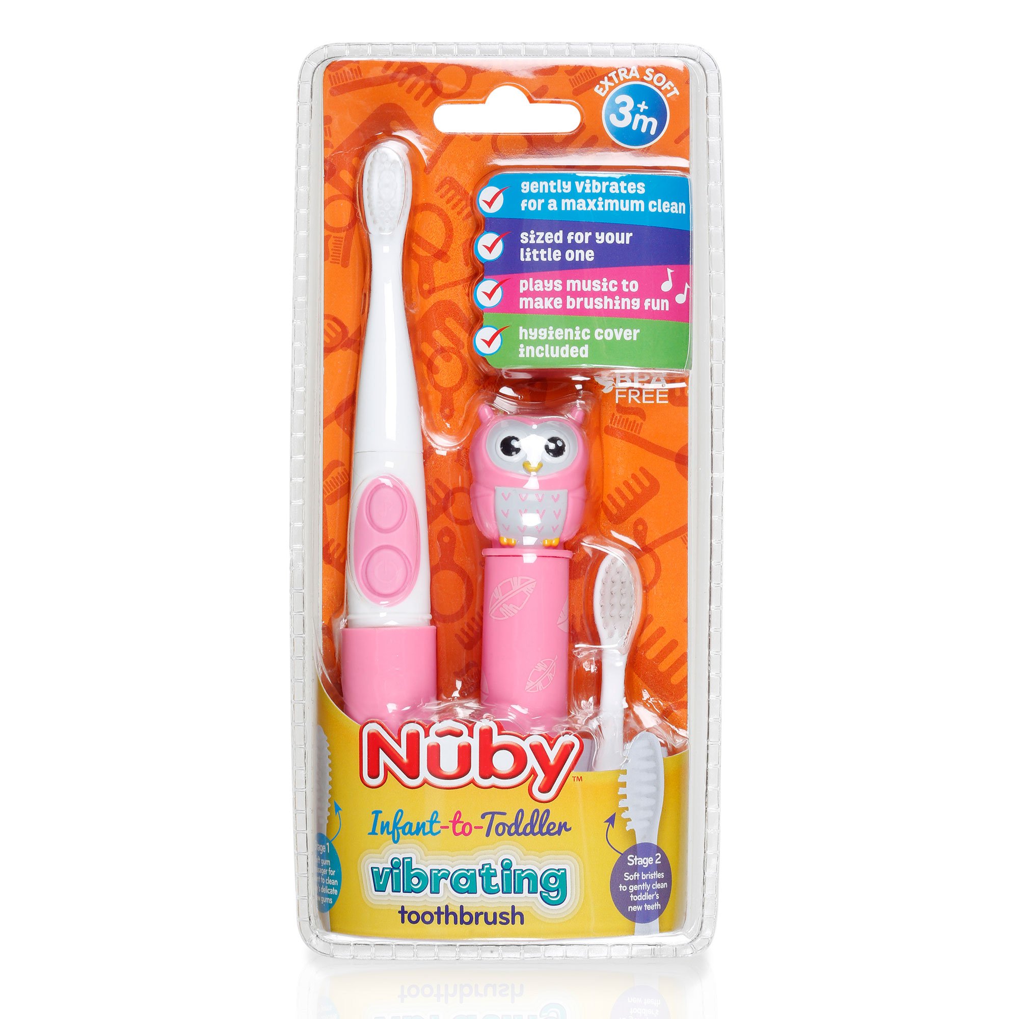 Nuby Electric Toothbrush with Animal Character, Owl - Image 5