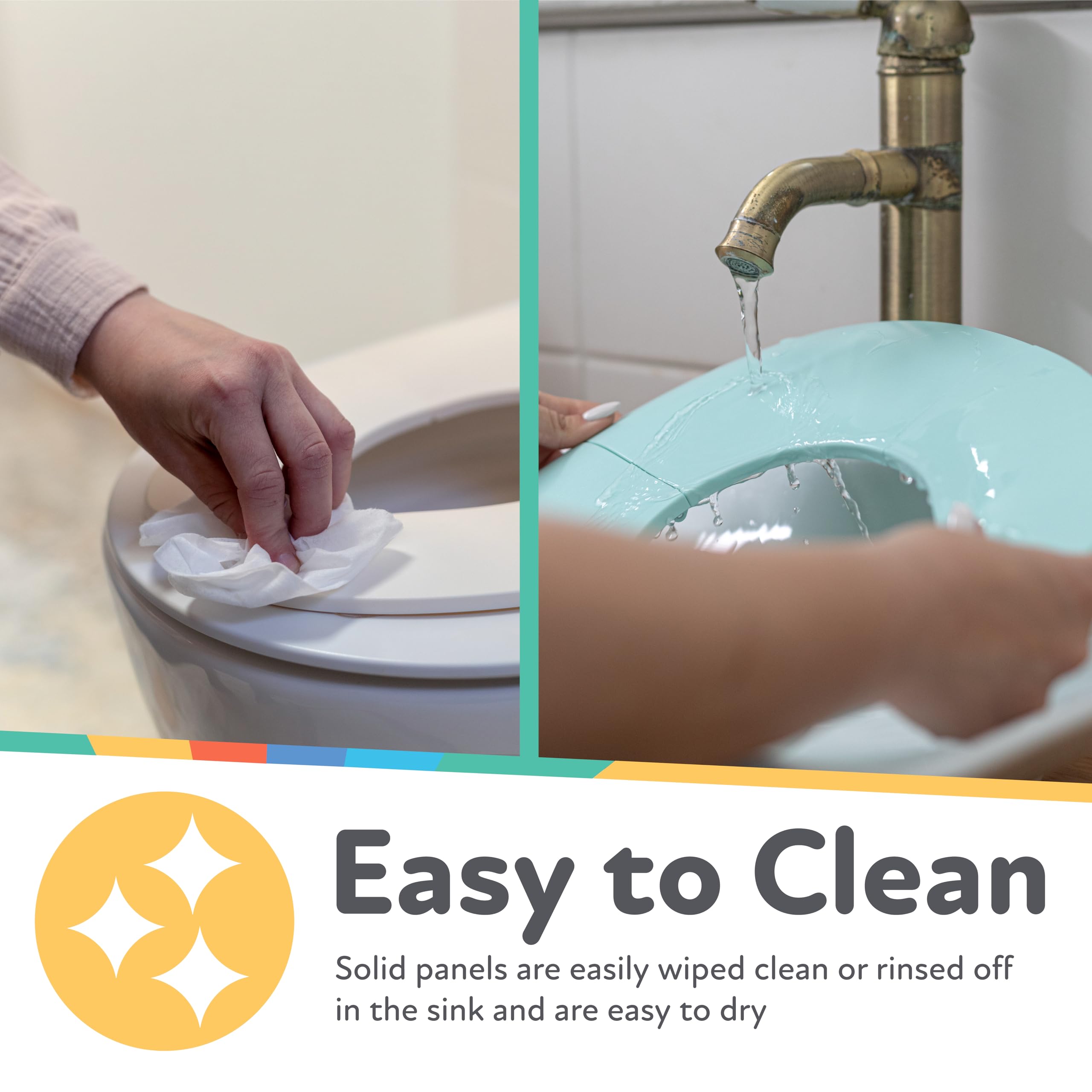 Nuby Folding Potty Seat, 18+ Months, in Aqua - Image 4