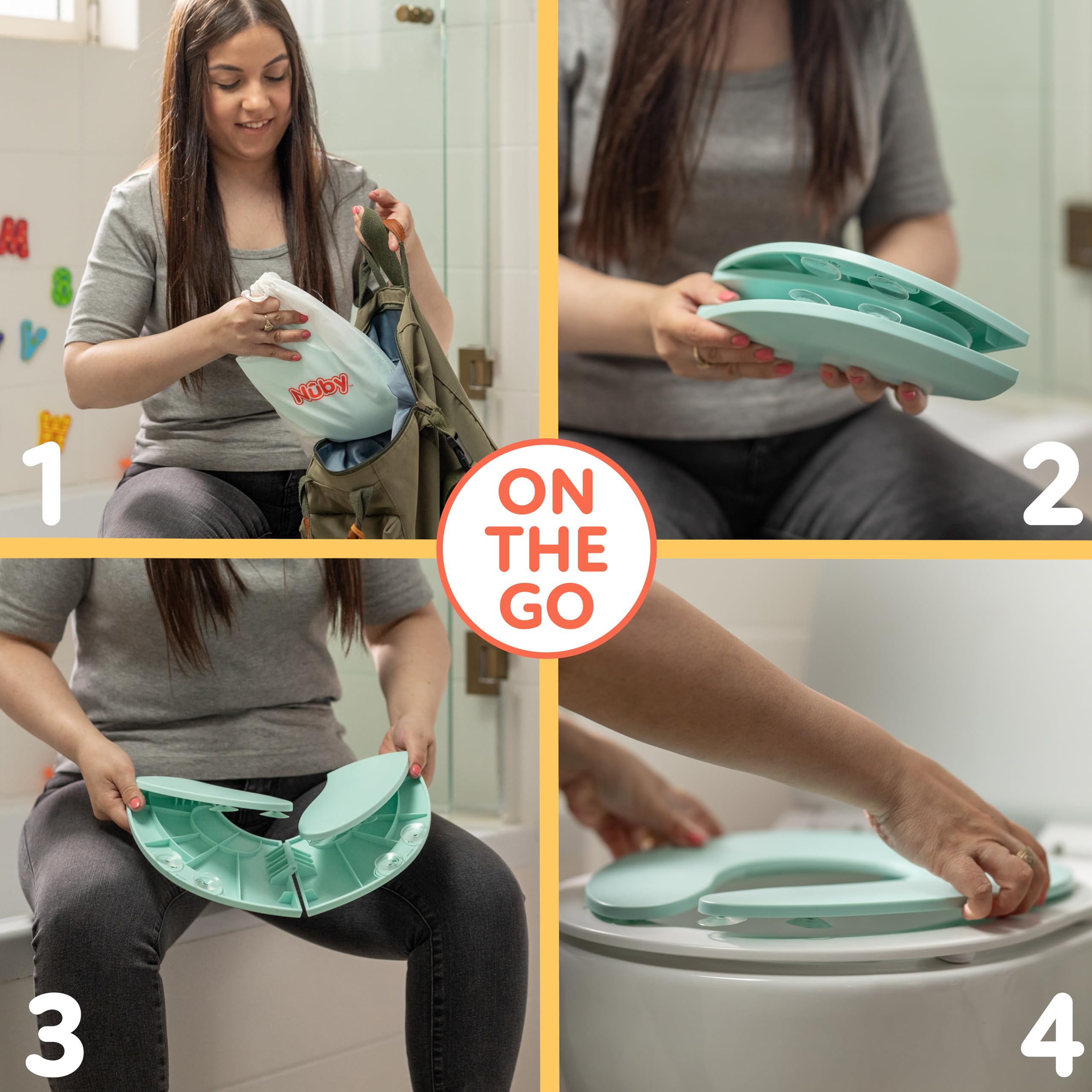 Nuby Folding Potty Seat, 18+ Months, in Aqua - Image 5