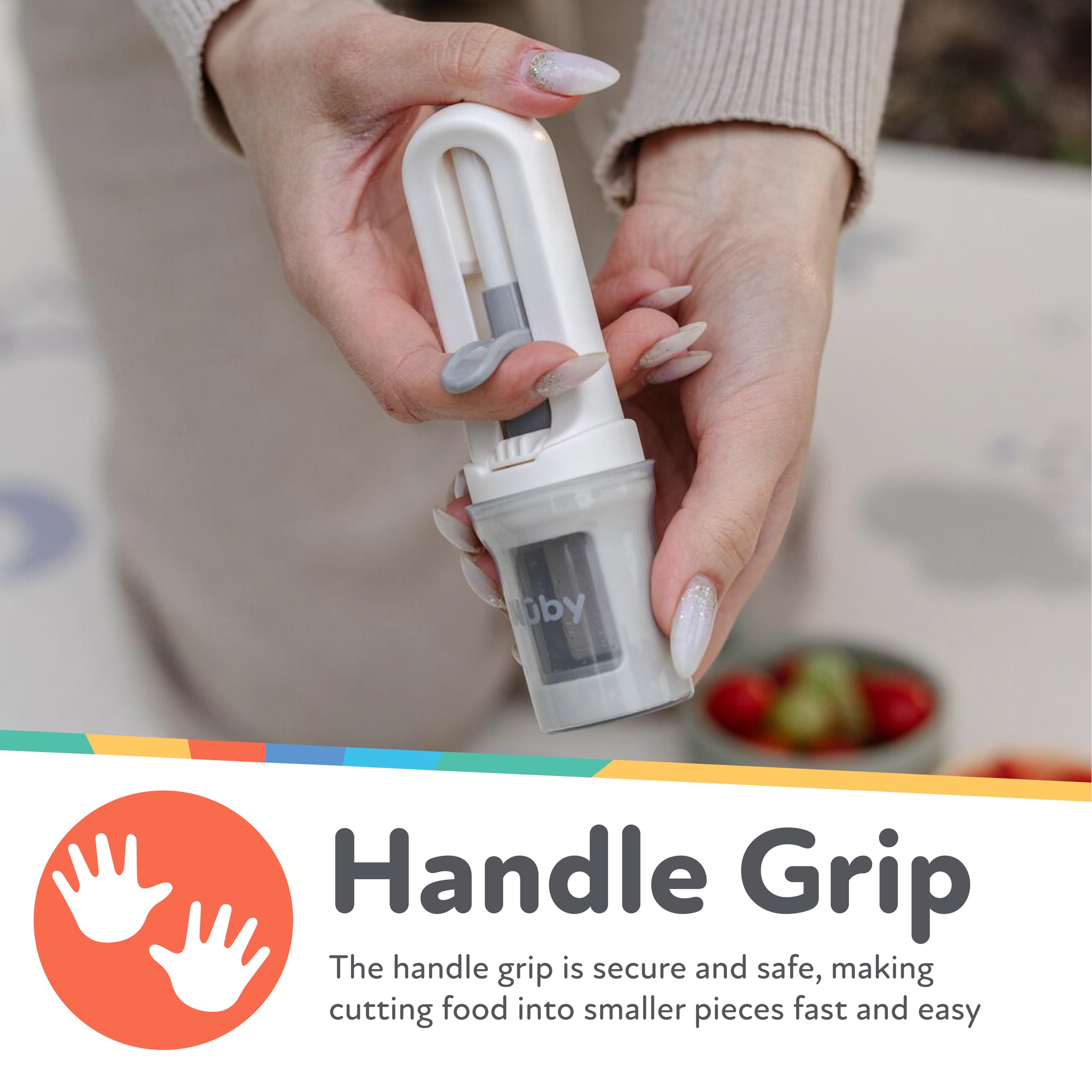 Nuby Grape Cutter Tool for Baby Food - Grape Slicer with Travel Lid - Safe to Use - Easy to Clean - Perfect for Snacks, Meals, and Baby-Led Weaning - Aqua - Image 3