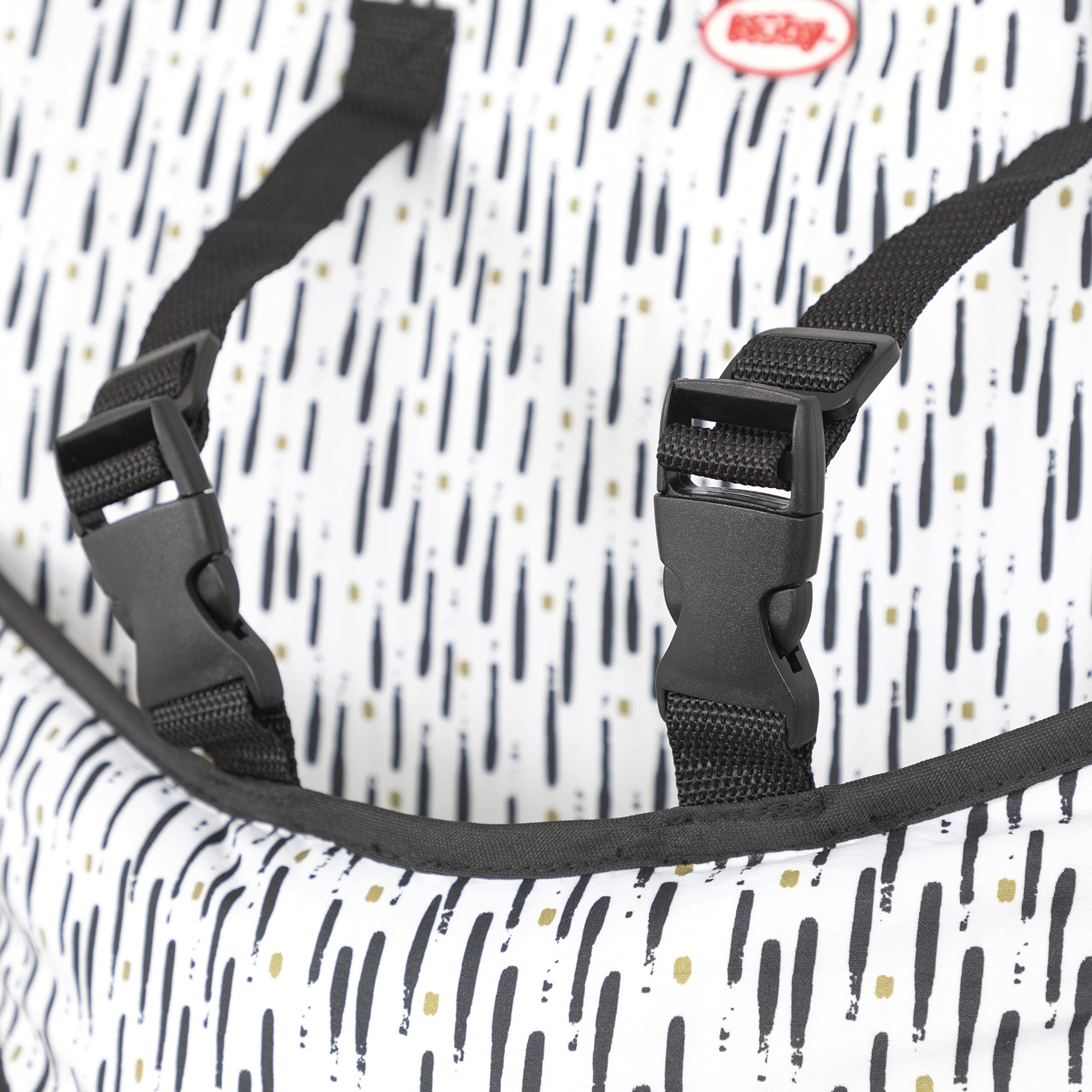 Nuby On The Go Toddler Portable Travel Chair for Babies and Toddlers - 5 Point Safety Adjustable Straps - 6+ Months - Folds into a Storage Bag, Brush Strokes - Image 8