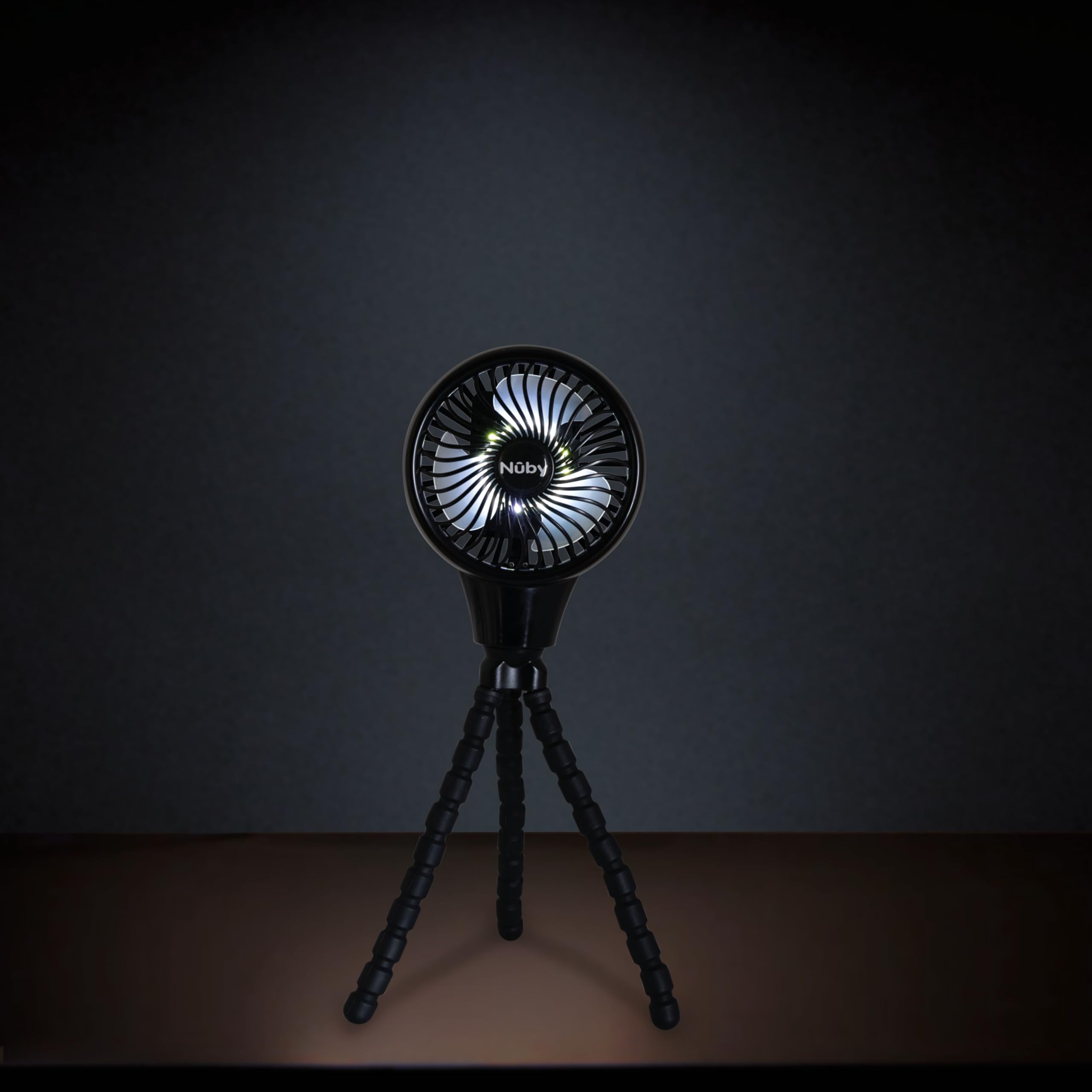 Nuby Oscillating Stroller Fan with Adjustable Legs - 3-Speed Portable Fan for Car Seats and Play Yards - Stroller Accessories - Summer Travel Essentials - Black - Image 5