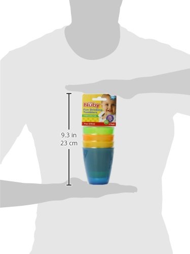 Nuby Plastic Fun Drinking Tumblers, Colors May Vary, 10 Oz, 4 Count - Image 3