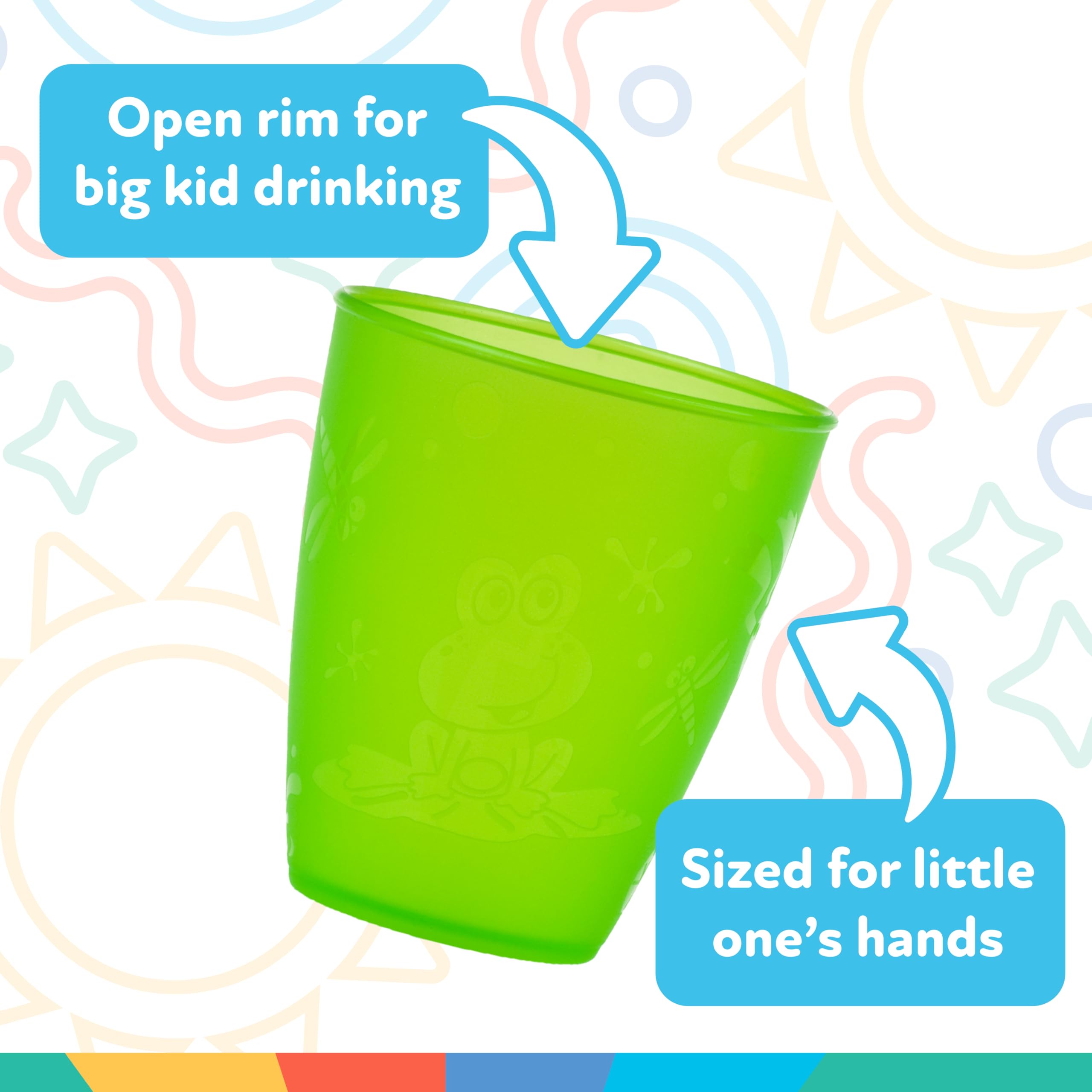 Nuby Plastic Fun Drinking Tumblers, Colors May Vary, 10 Oz, 4 Count - Image 7