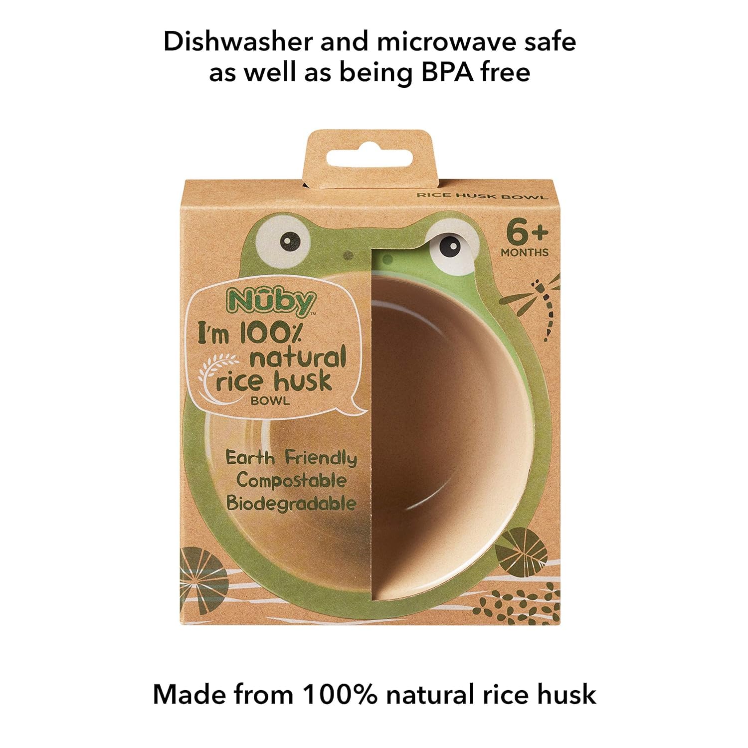 Nuby Rice Husk Baby Bowl - 100% Compostable and Biodegradable, Eco-Friendly Toddler Feeding Bowl, Non-Toxic, 6+ Months - Earth Friendly Tableware - Image 4