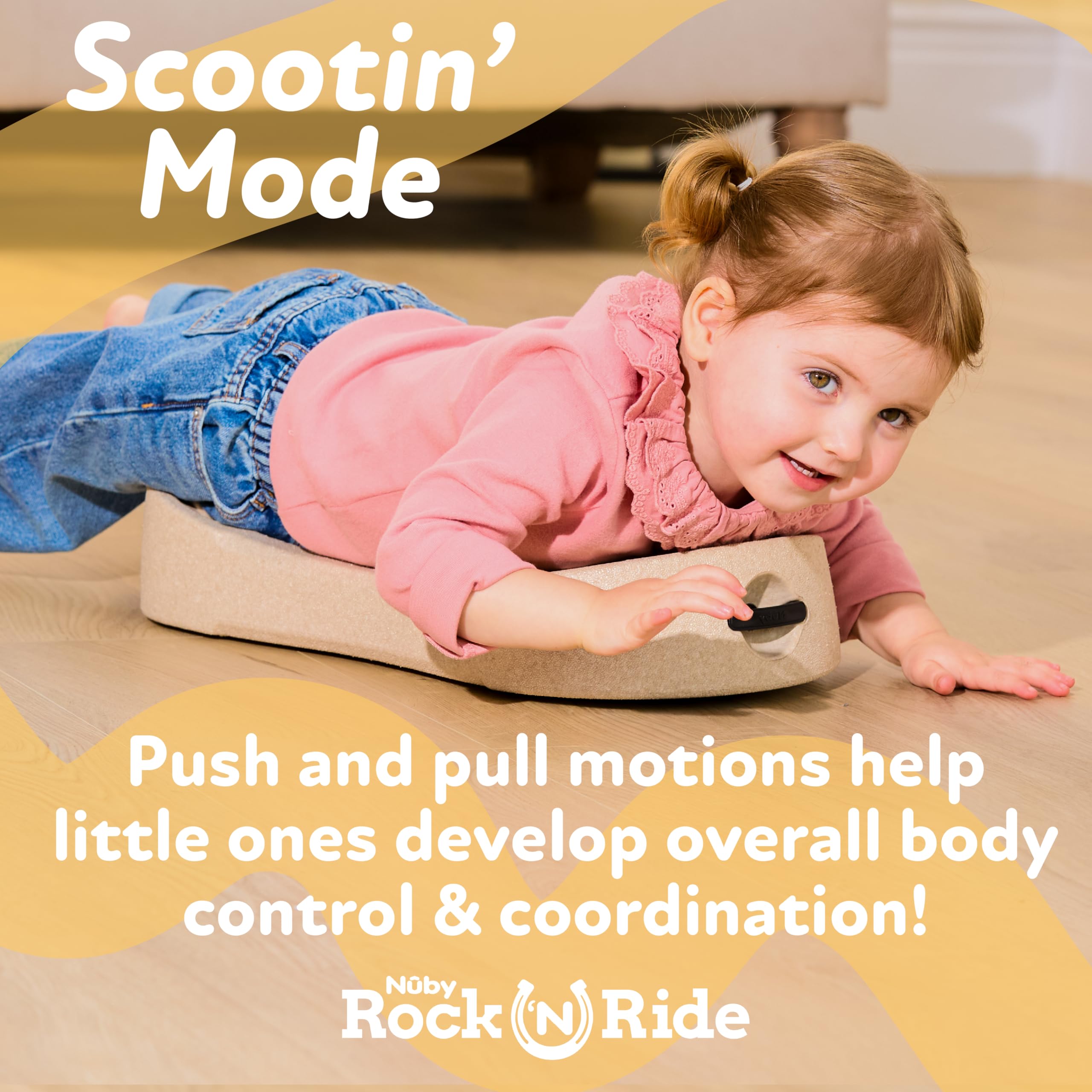 Nuby Rock 'N Ride Rocking Horse for Kids - Ride, Rock & Scoot Toy for Indoor & Outdoor Play - Balance & Coordination Development Toy - Ages 12+ Months - Blue Horse - Image 5