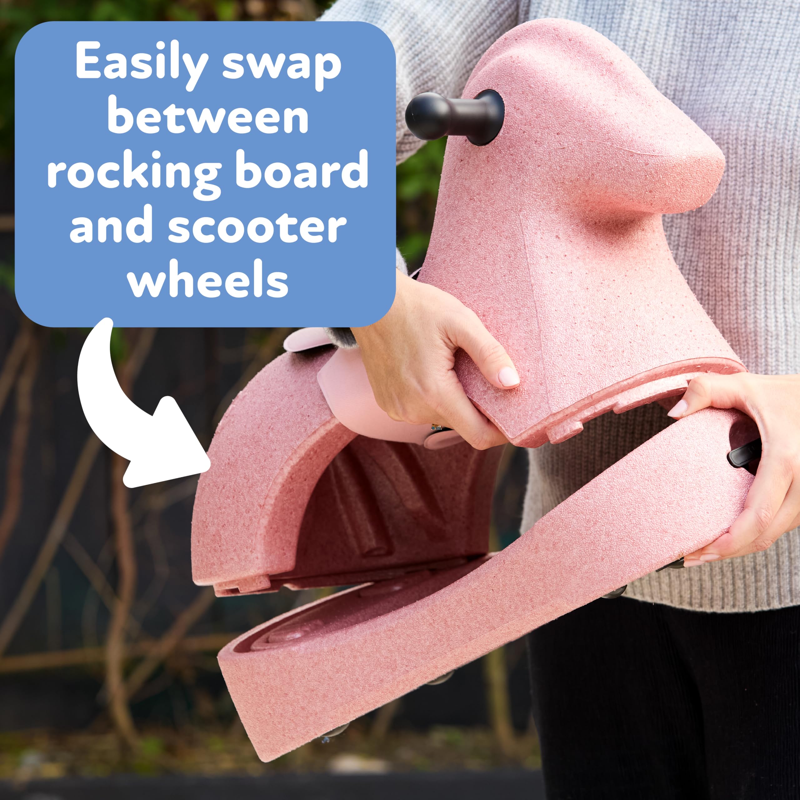 Nuby Rock 'N Ride Rocking Horse for Kids - Ride, Rock & Scoot Toy for Indoor & Outdoor Play - Balance & Coordination Development Toy - Ages 12+ Months - Blue Horse - Image 6