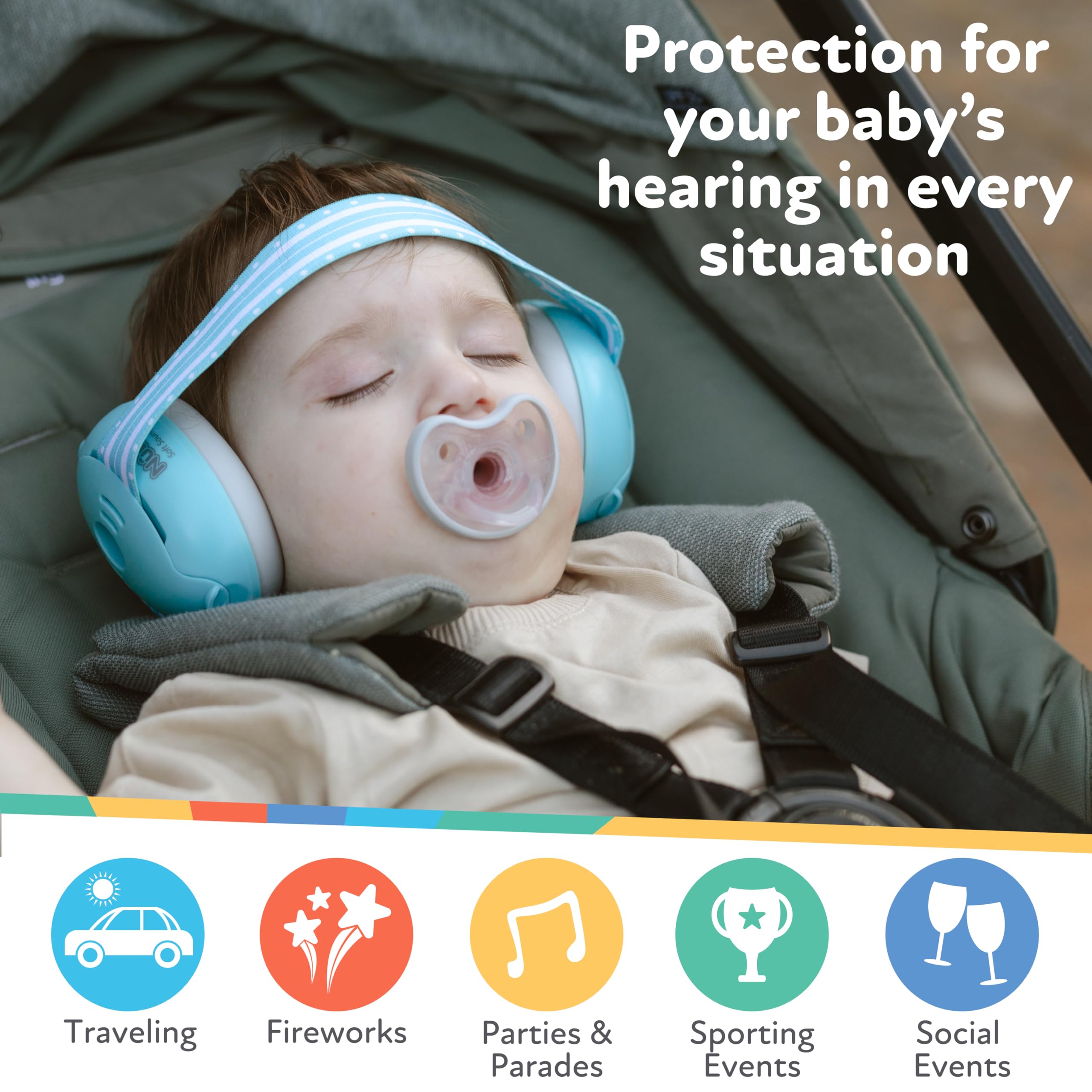 Nuby Soft Sounds Noise-Canceling Earmuffs with Travel Case - Image 4