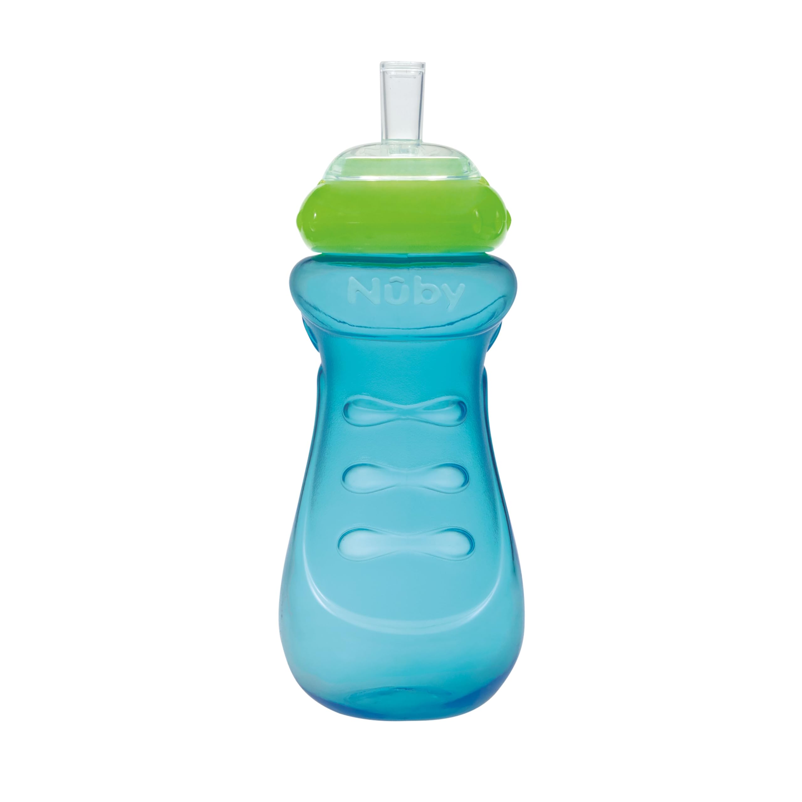 Nuby Sports Sipper Toddler Cup with Soft Silicone Spout & Touch-Flo Valve - (3 Pack) 14 oz - Leak-Resistant with Easy Grip Design - 18+ Months - Boys - Image 3