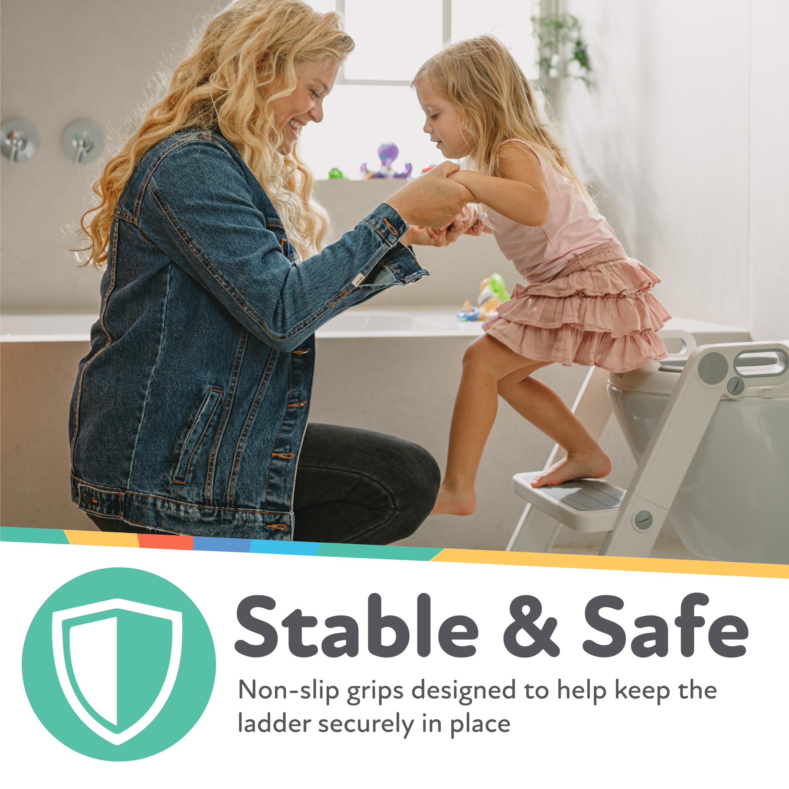 Nuby Step Ladder Toddler Potty Seat for Toilet - All-in-One Kids Potty Training Toilet Seat with Ladder for Toddlers 18+ Months - Pink - Image 4