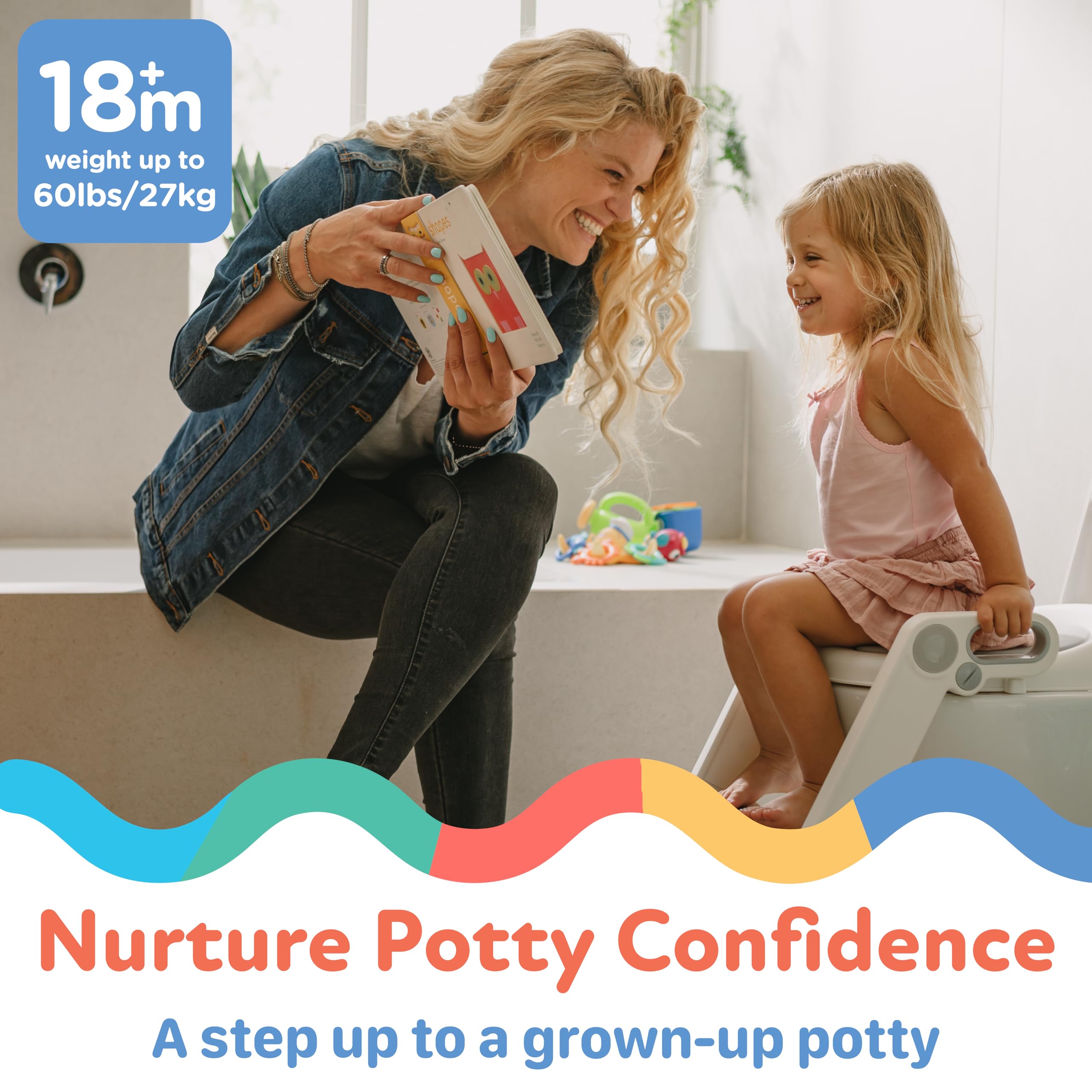 Nuby Step Ladder Toddler Potty Seat for Toilet - All-in-One Kids Potty Training Toilet Seat with Ladder for Toddlers 18+ Months - Pink - Image 5