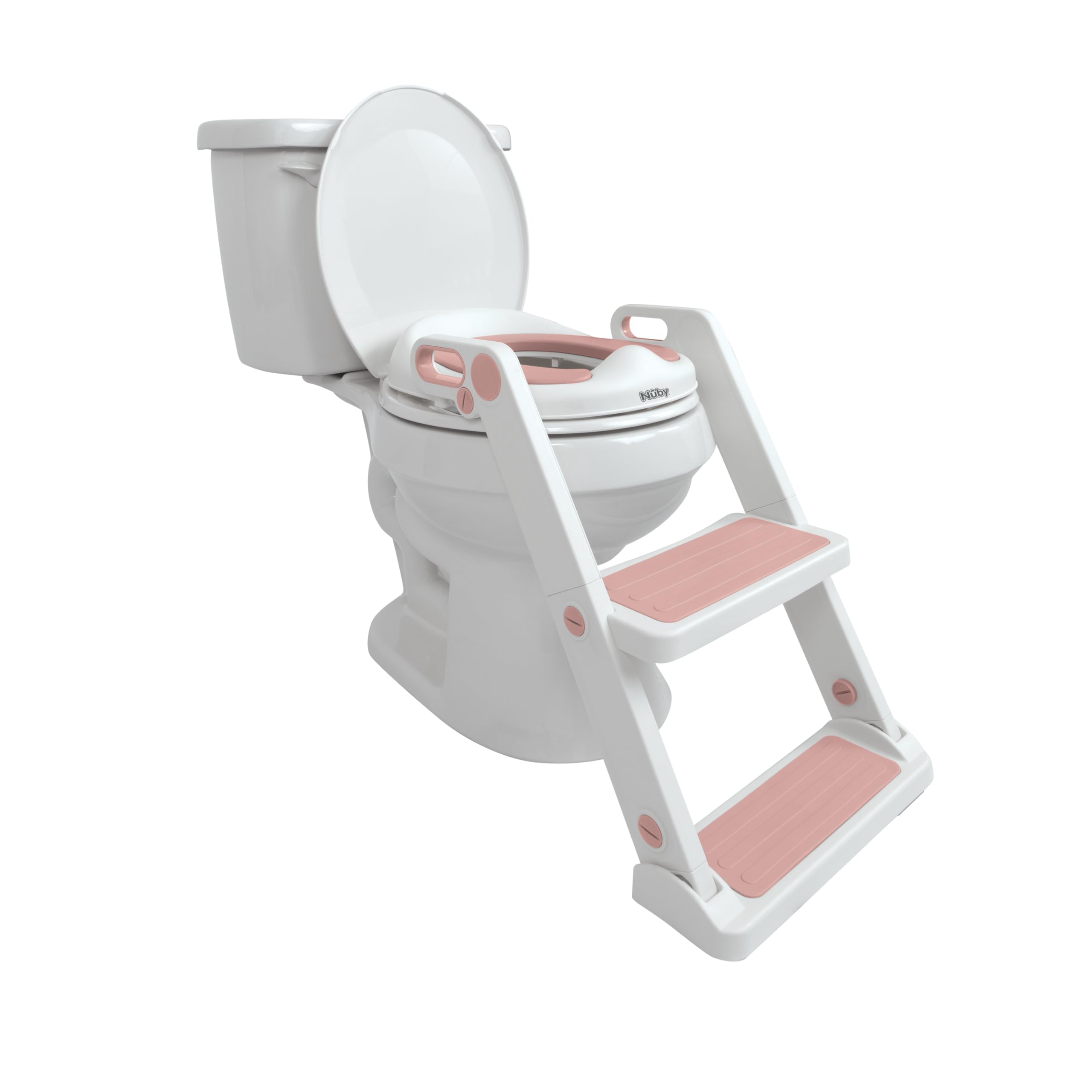 Nuby Step Ladder Toddler Potty Seat for Toilet - All-in-One Kids Potty Training Toilet Seat with Ladder for Toddlers 18+ Months - Pink - Image 8