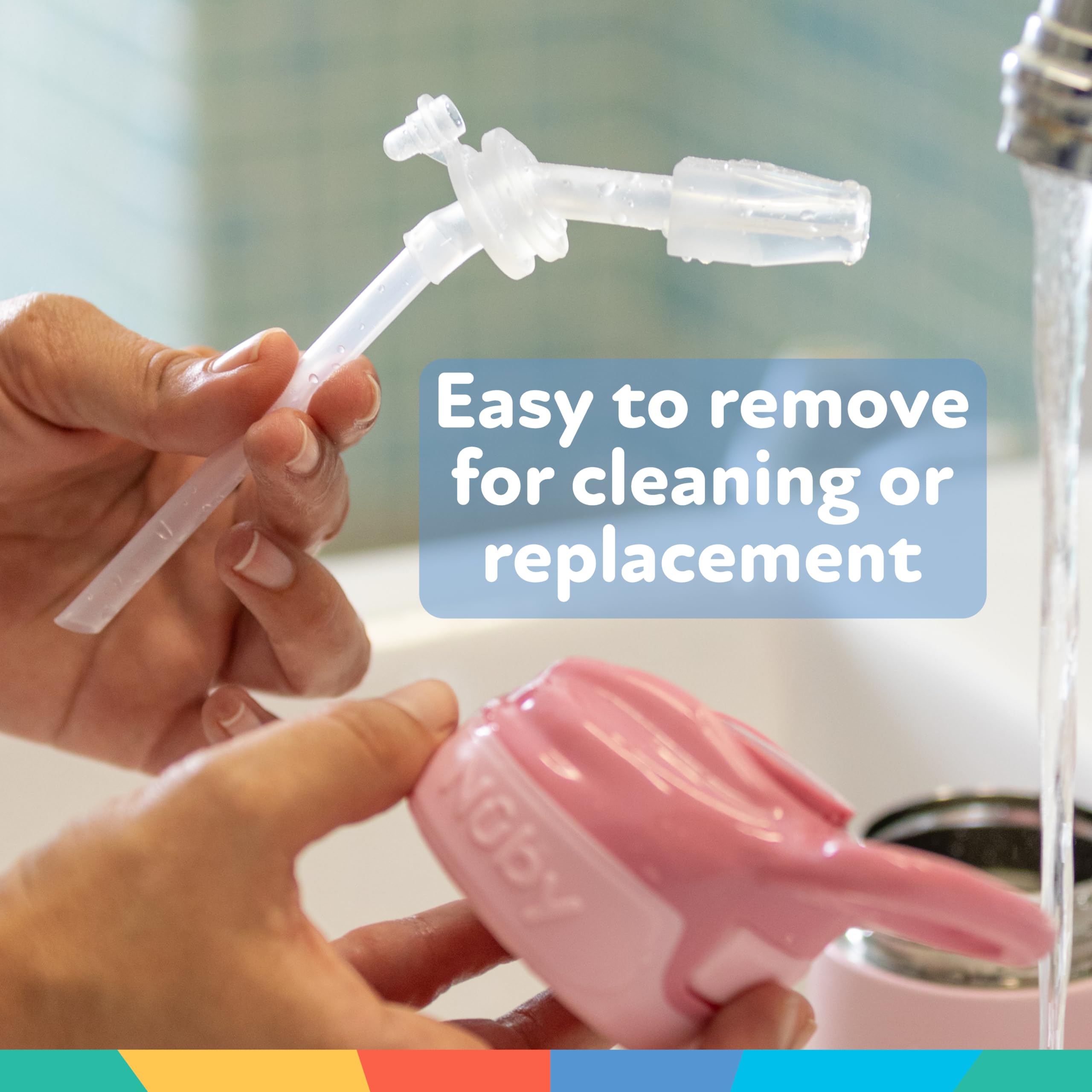 Nuby Thirsty Kids Reflex Flip-it 2 Pack Replacement Spout and Extension Straw Sets - Image 5