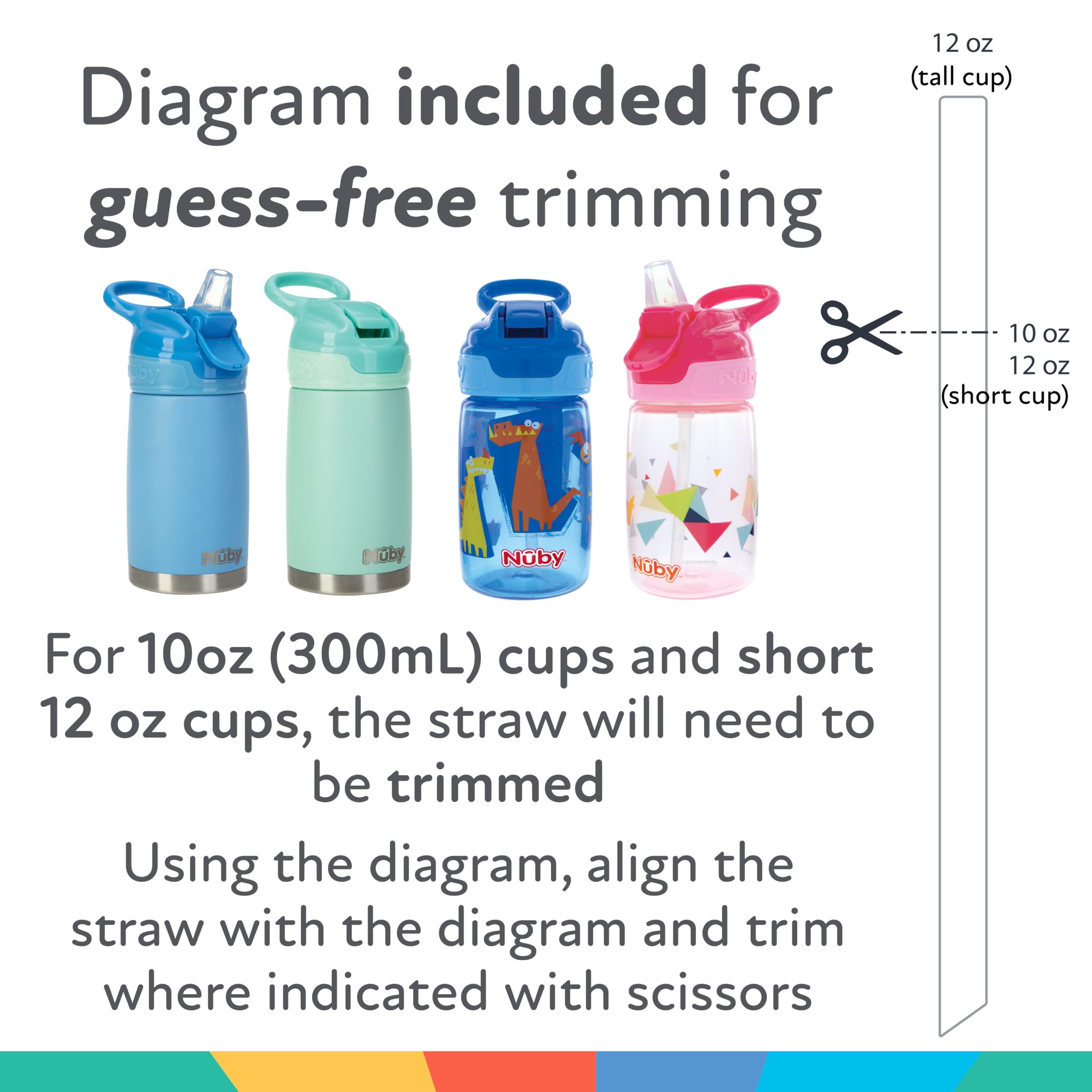 Nuby Thirsty Kids Reflex Flip-it 2 Pack Replacement Spout and Extension Straw Sets - Image 6