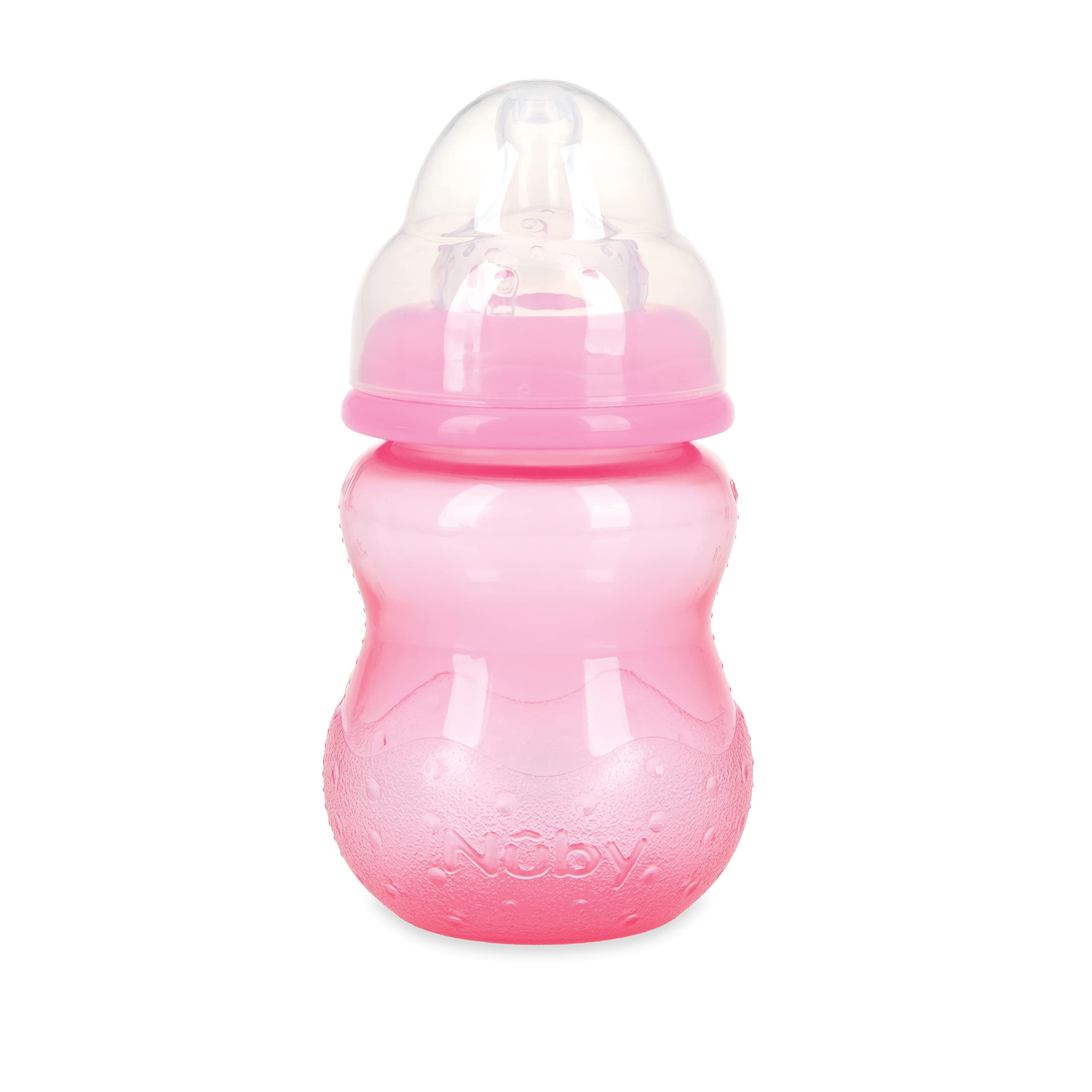 Nuby Wide Neck Non-Drip Bottle - Baby Bottles with Anti-Colic Vari-Flo Valve - (3-Pack) 8 Oz - 0+ Months - Aqua, Pink, Purple - Image 6