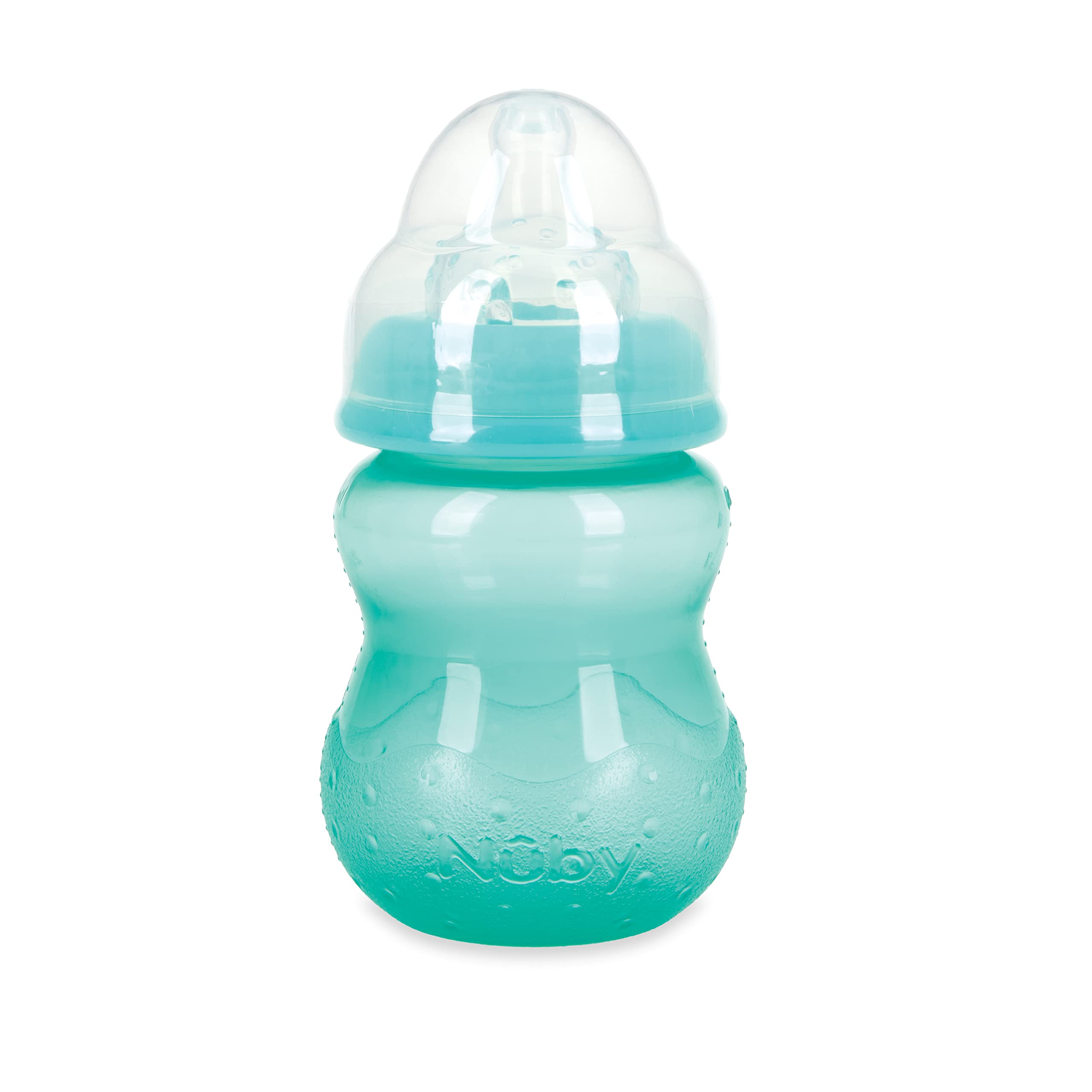 Nuby Wide Neck Non-Drip Bottle - Baby Bottles with Anti-Colic Vari-Flo Valve - (3-Pack) 8 Oz - 0+ Months - Aqua, Pink, Purple - Image 7