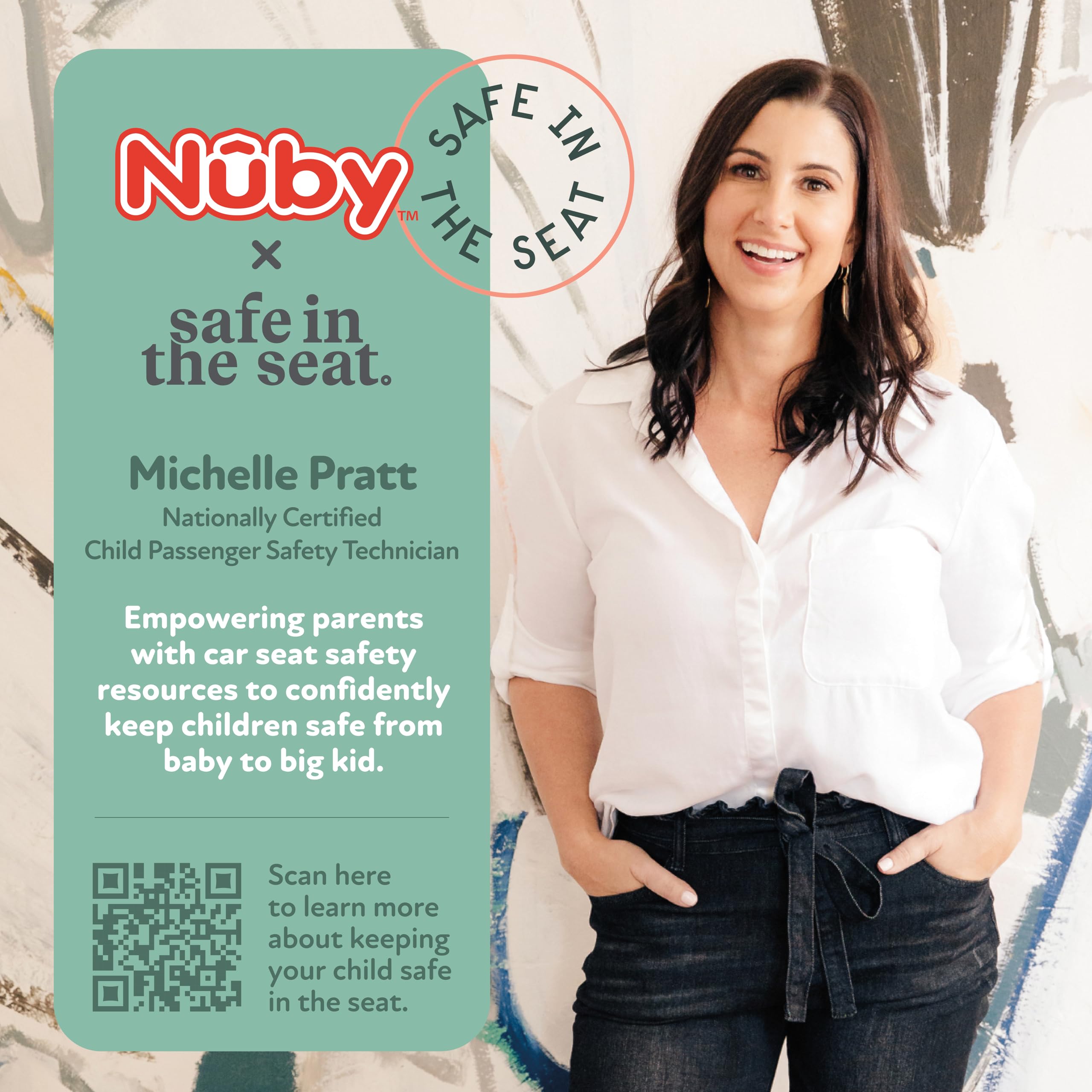 Nuby x Safe in the Seat Backseat Baby Mirror - Shatter-Resistant Car Mirror with Tether Anchor Strap - Fits Most Headrests for Rear-Facing Baby Monitoring - Image 5